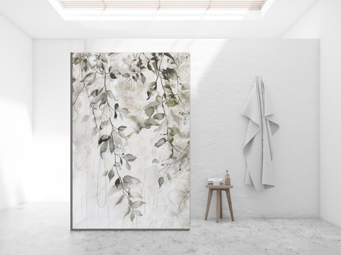 Duschtrennwand_140x210_leaf-silence Duschtrennwand für Walk-in Duschen Leaf Silence