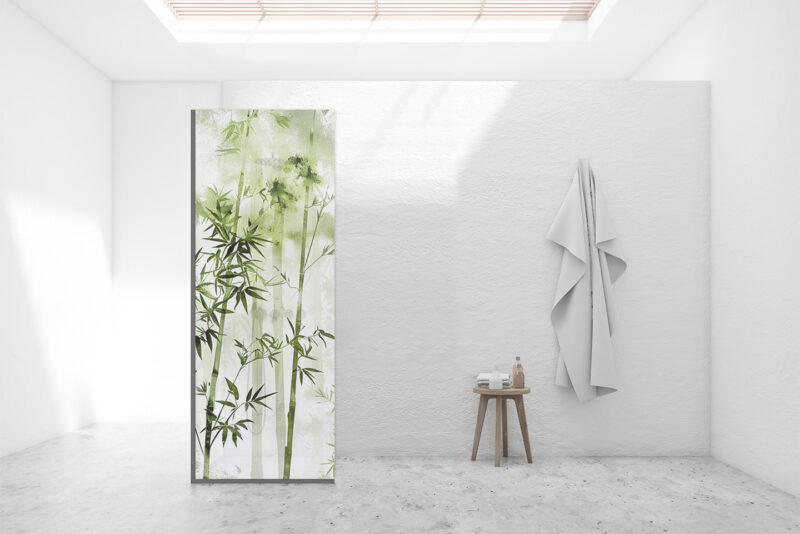 Duschtrennwand_80x210_Bambuswald Duschtrennwand für Walk-in Duschen Bambuswald