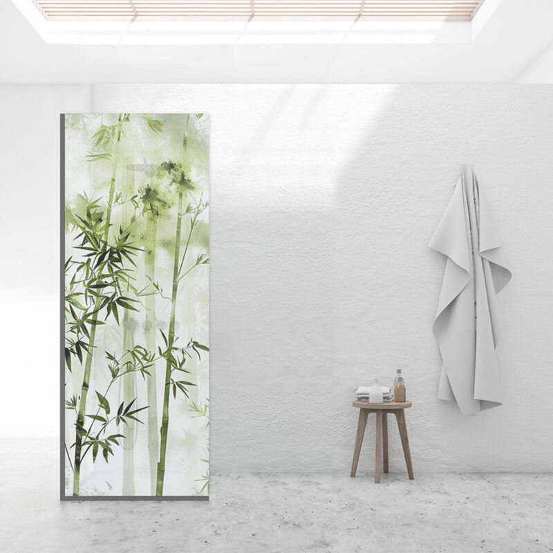 Duschtrennwand_80x210_Bambuswald Duschtrennwand für Walk-in Duschen Bambuswald