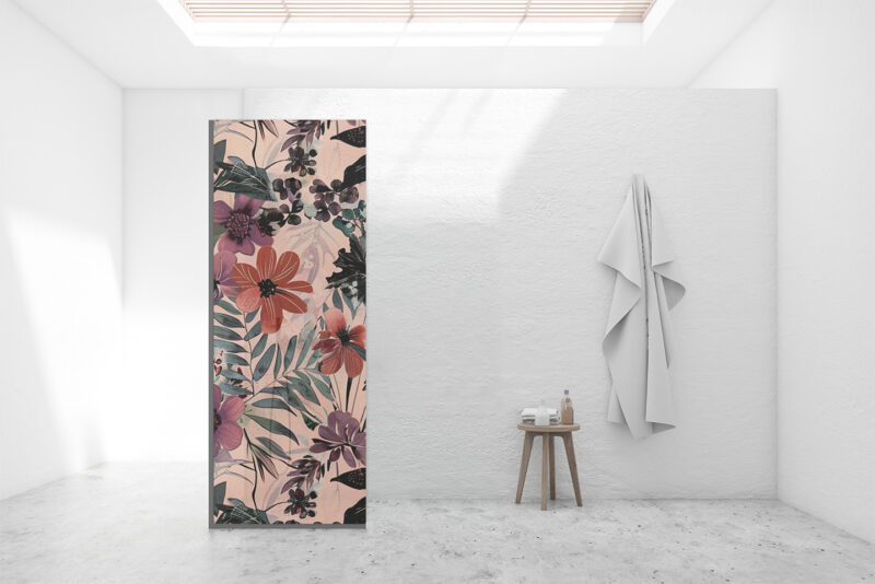 Duschtrennwand_80x210_floral-fusion Duschtrennwand für Walk-in Duschen Floral Fusion