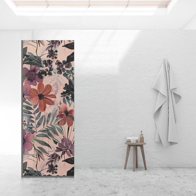 Duschtrennwand_80x210_floral-fusion Duschtrennwand für Walk-in Duschen Floral Fusion