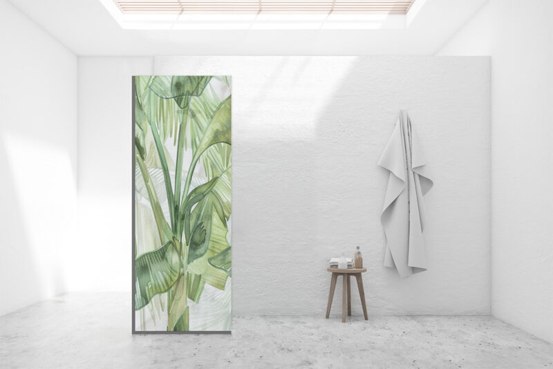 Duschtrennwand_80x210_palm-breeze Duschtrennwand für Walk-in Duschen Nature in Pastell