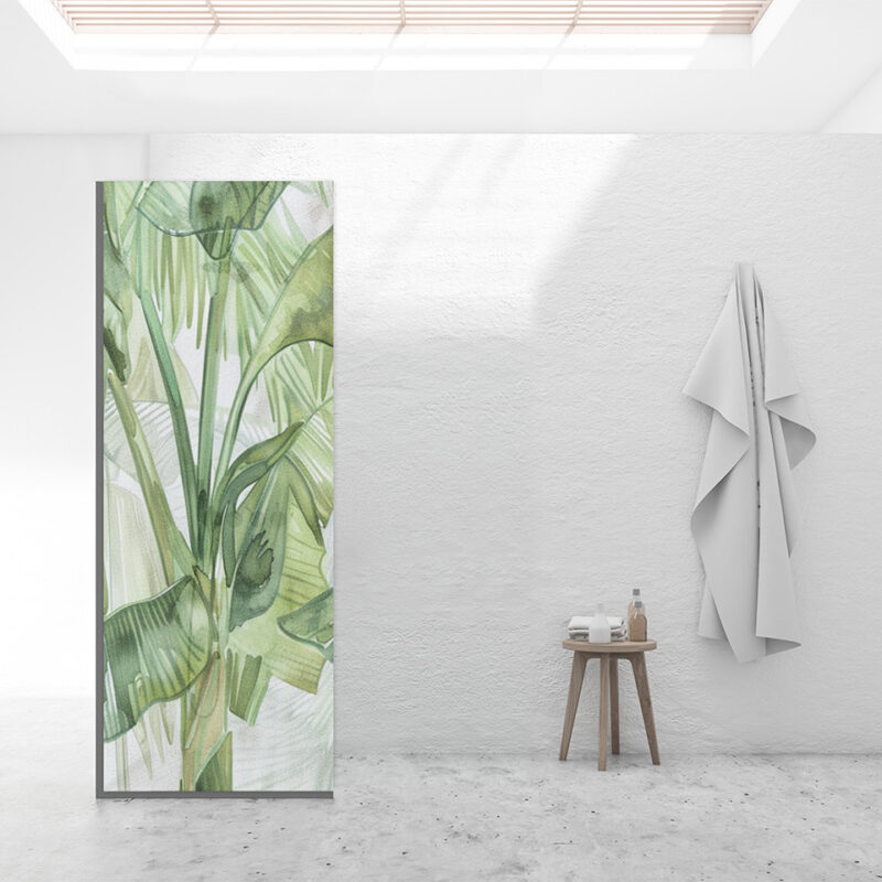 Duschtrennwand_80x210_palm-breeze Duschtrennwand für Walk-in Duschen Nature in Pastell