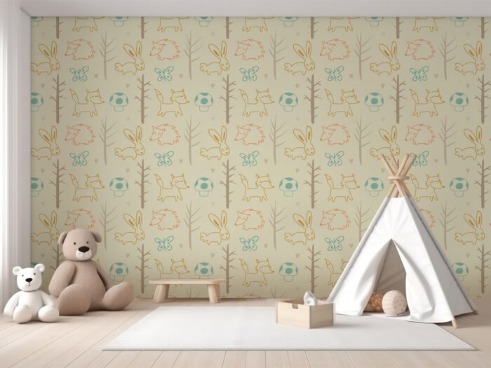 Kindertapete Fuchs und Hase