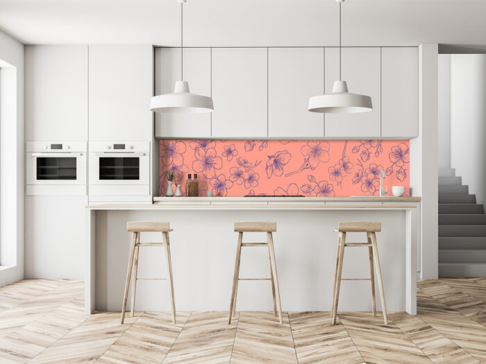 Küchenrückwand Cherry Illustration Pink