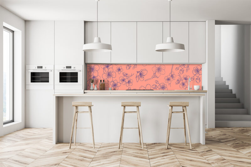 Küchenrückwand Cherry Illustration Pink
