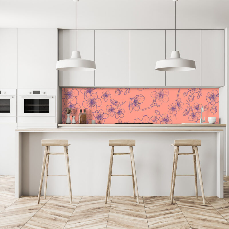 Küchenrückwand Cherry Illustration Pink
