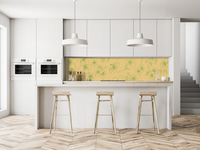 Küchenrückwand Cherry Illustration Yellow