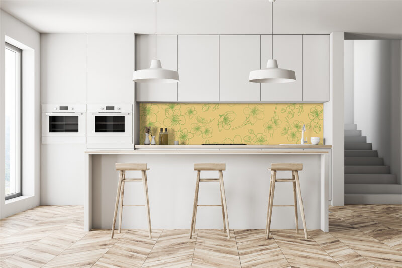 Küchenrückwand Cherry Illustration Yellow