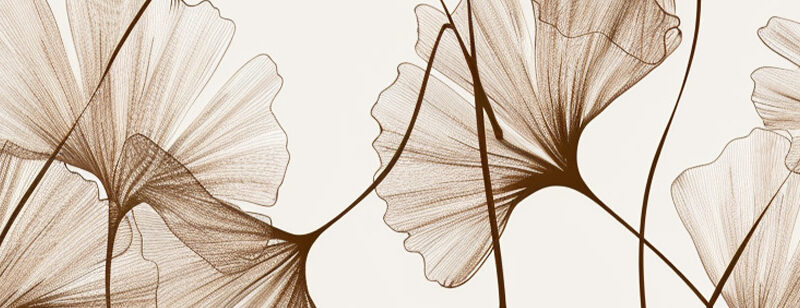 Auflegeglas für Kommoden Ginkgo Studie