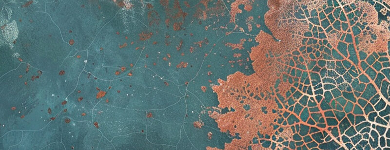 Auflegeglas für Kommoden Kupferblatt