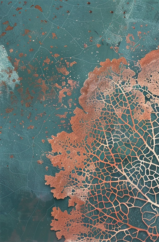 Motiv_Kupferblatt_140x210 Duschtrennwand für Walk-in Duschen Kupferblatt