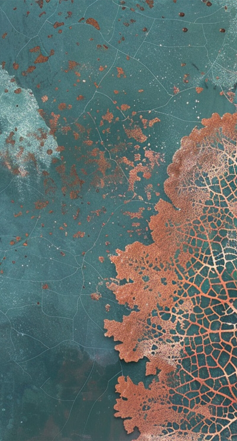 Wandverkleidung Kupferblatt