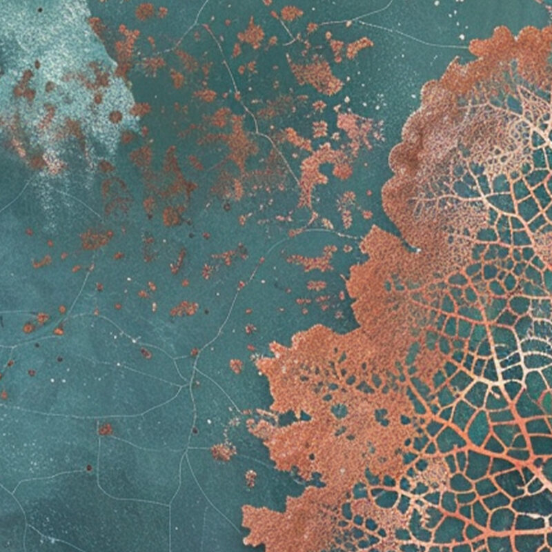 Wandverkleidung Kupferblatt