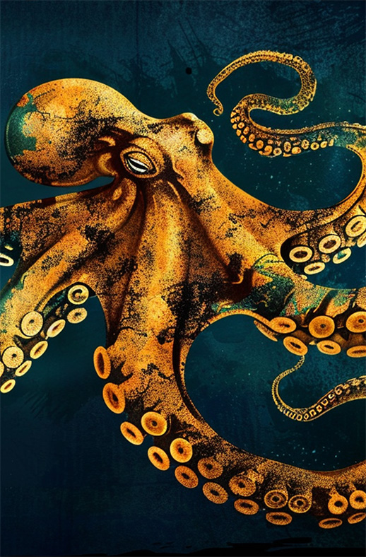 Motiv_Tiefseewesen_140x210 Duschtrennwand für Walk-in Duschen Tiefseewesen