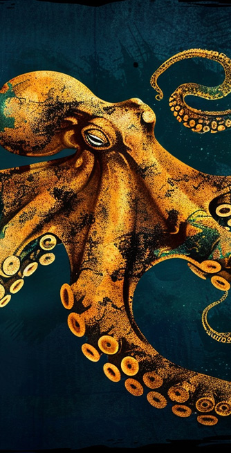 Motiv_Tiefseewesen_80x140 Duschtrennwand für Tiefseewesen