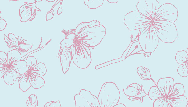 Küchenrückwand Cherry Illustration Blue