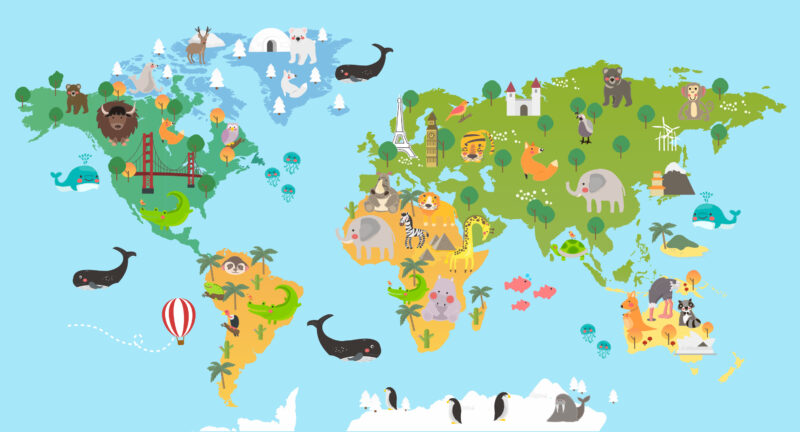 Kindertapete Around the World