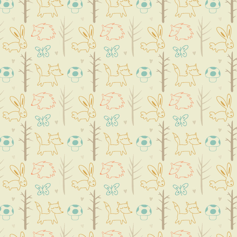 Kindertapete Fuchs und Hase