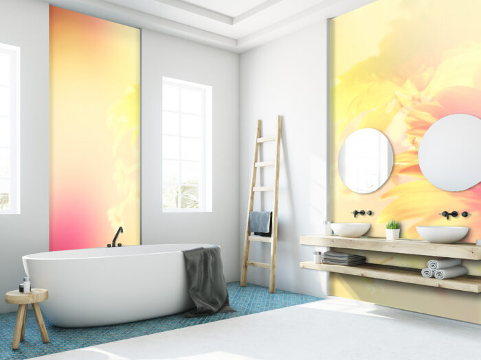 Wandverkleidung Blumenfokus