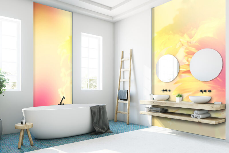 Wandverkleidung Blumenfokus