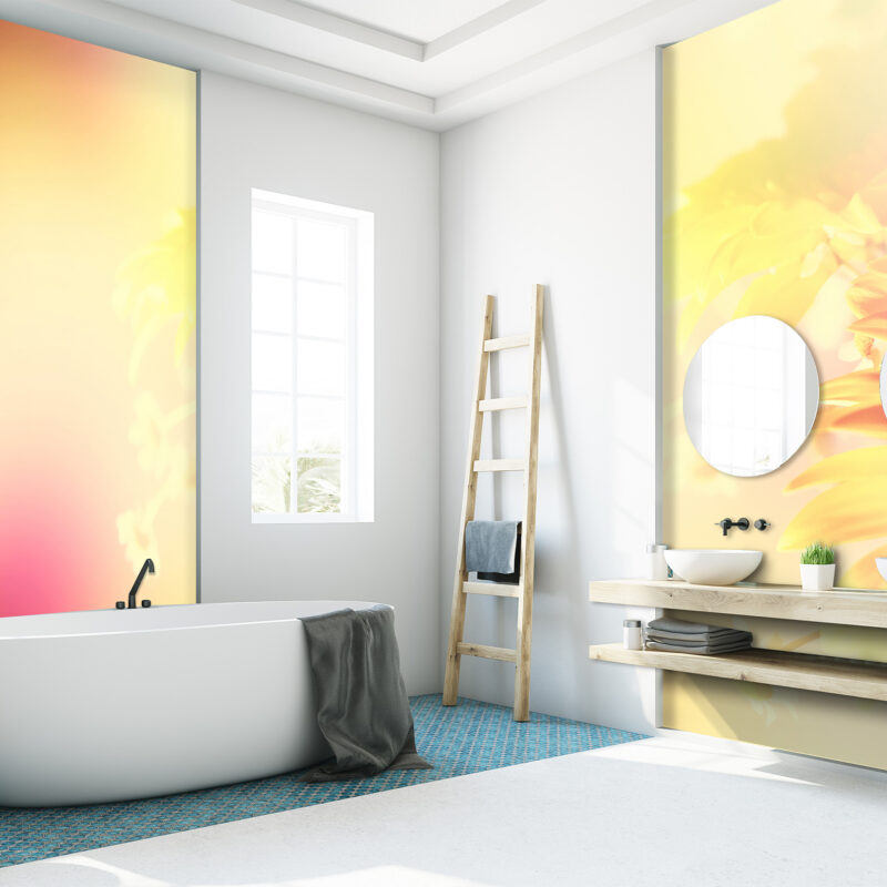 Wandverkleidung Blumenfokus