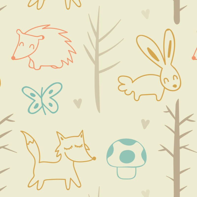 Kindertapete Fuchs und Hase