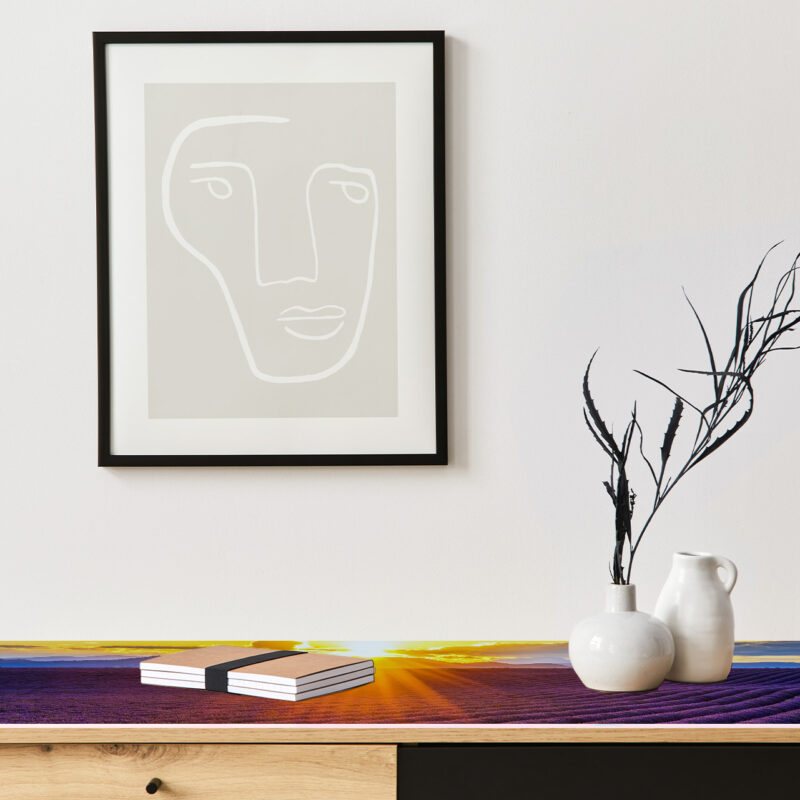 Auflegeglas für Kommoden Lavendelfeld