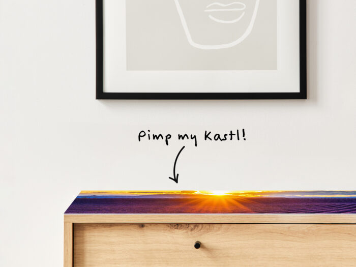 Auflegeglas für Kommoden Lavendelfeld