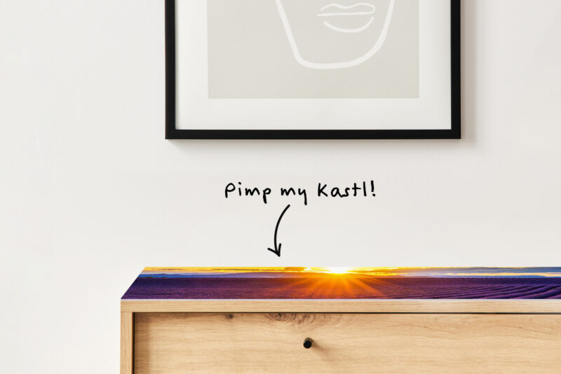 Auflegeglas für Kommoden Lavendelfeld