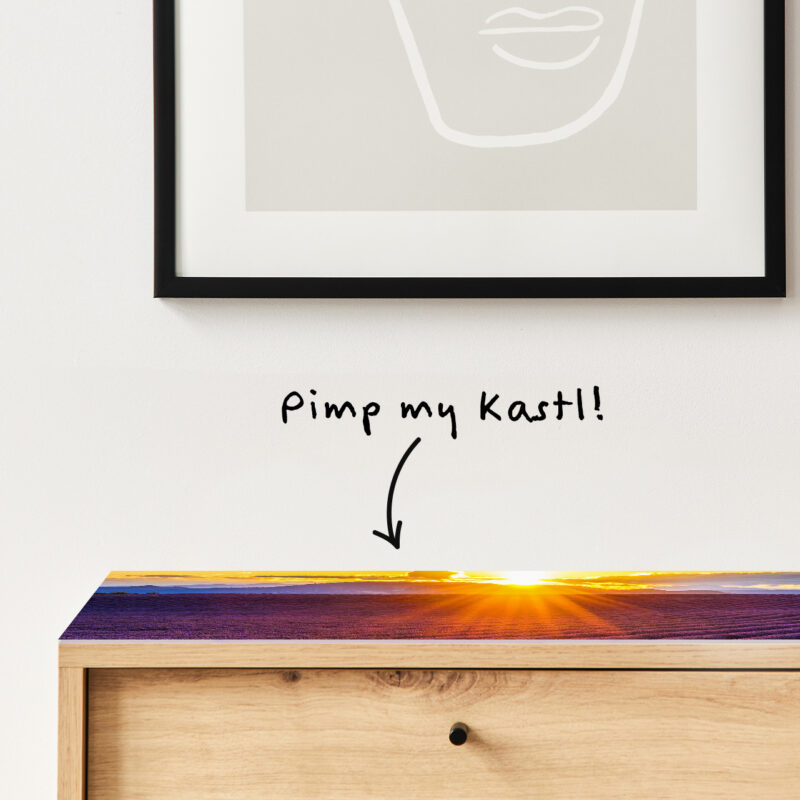 Auflegeglas für Kommoden Lavendelfeld