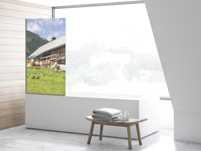 Duschtrennwand für Badewannen Almhütte