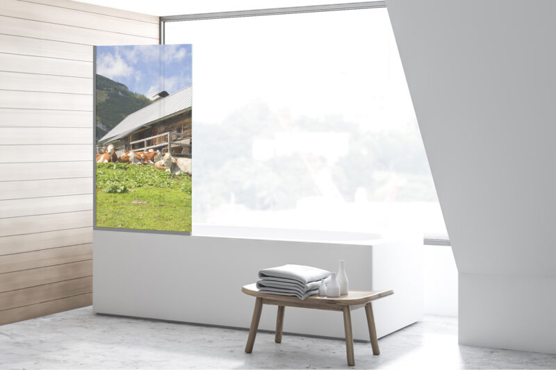 Duschtrennwand für Badewannen Almhütte