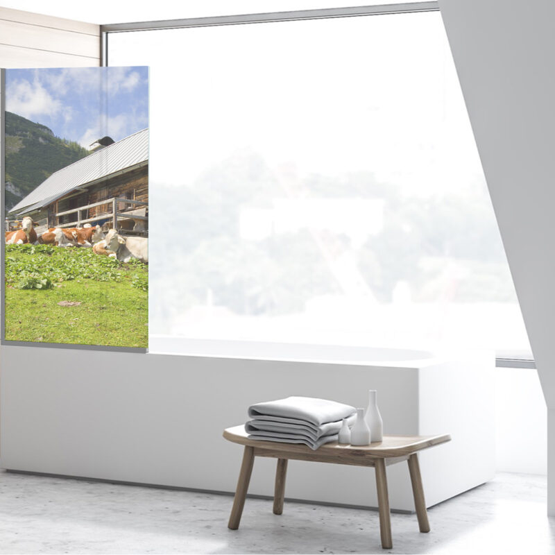 Duschtrennwand für Badewannen Almhütte