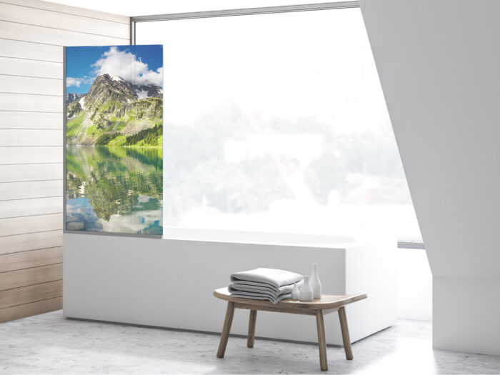 Duschtrennwand für Badewannen Berge