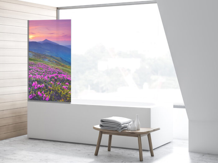 Duschtrennwand für Badewannen Berglandschaft