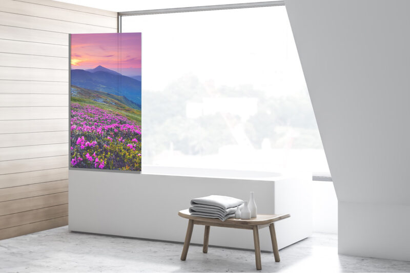 Duschtrennwand für Badewannen Berglandschaft