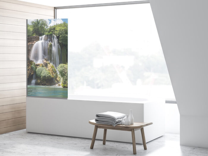 Duschtrennwand für Badewannen Fließende Kraft