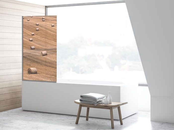 Duschtrennwand für Badewannen Heuballen