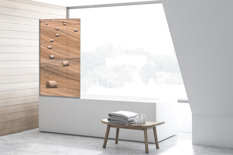 Duschtrennwand für Badewannen Heuballen