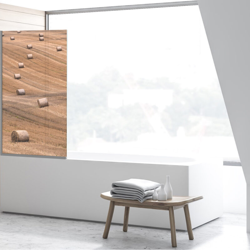 Duschtrennwand für Badewannen Heuballen