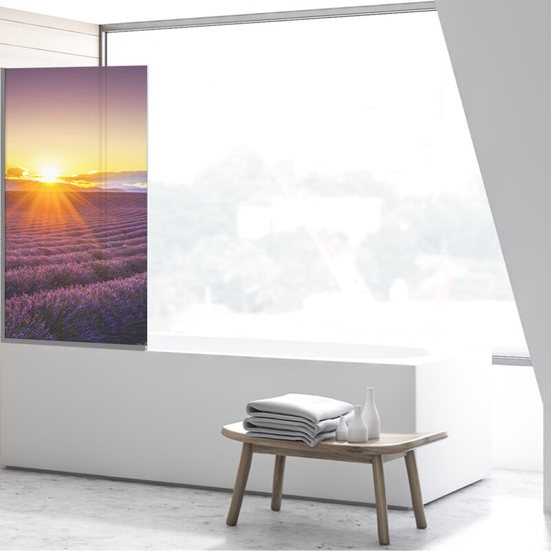 Duschtrennwand für Badewannen Lavendelfeld