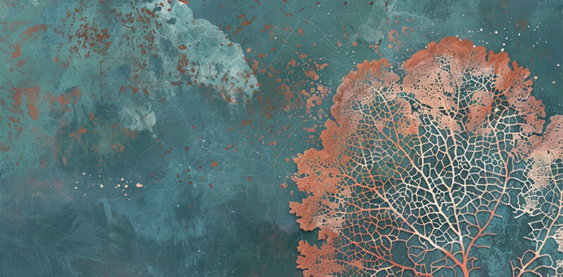 Bettkopfteil Kupferblatt