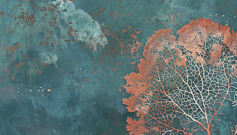 Bettkopfteil Kupferblatt