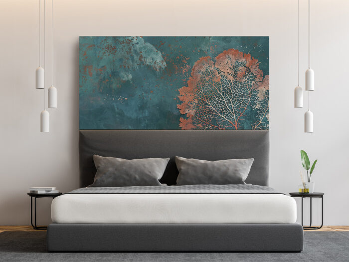 Bettkopfteil Kupferblatt