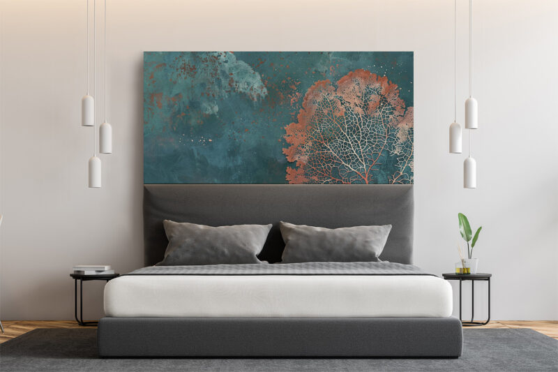 Bettkopfteil Kupferblatt