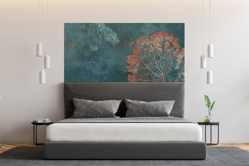 Bettkopfteil Kupferblatt