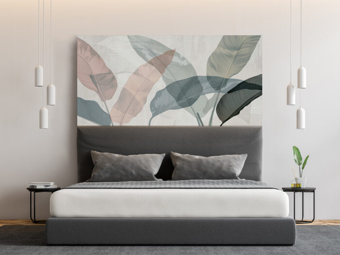 Bettkopfteil Natur in Pastell