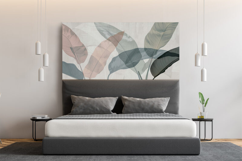 Bettkopfteil Natur in Pastell