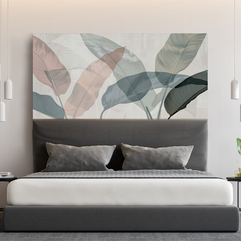 Bettkopfteil Natur in Pastell